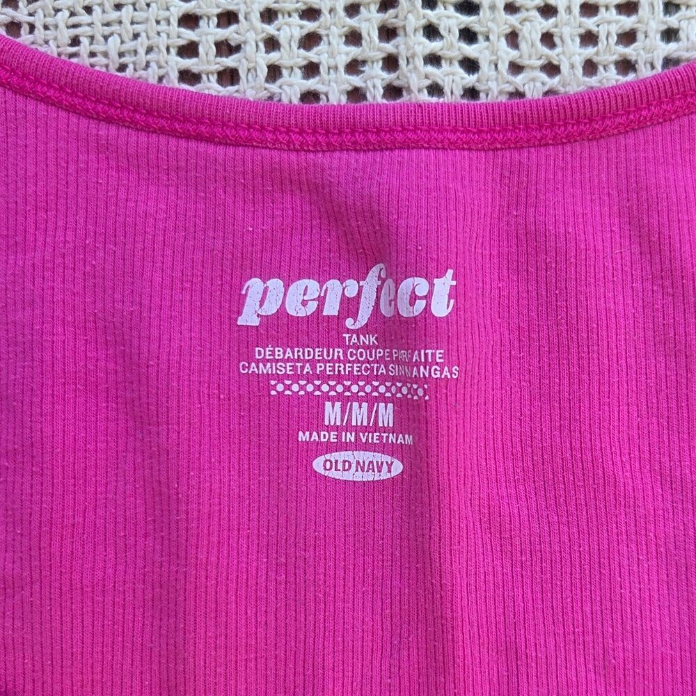 Pink Ribbed Stretchy Old Navy Tank - Picture 2 of 2